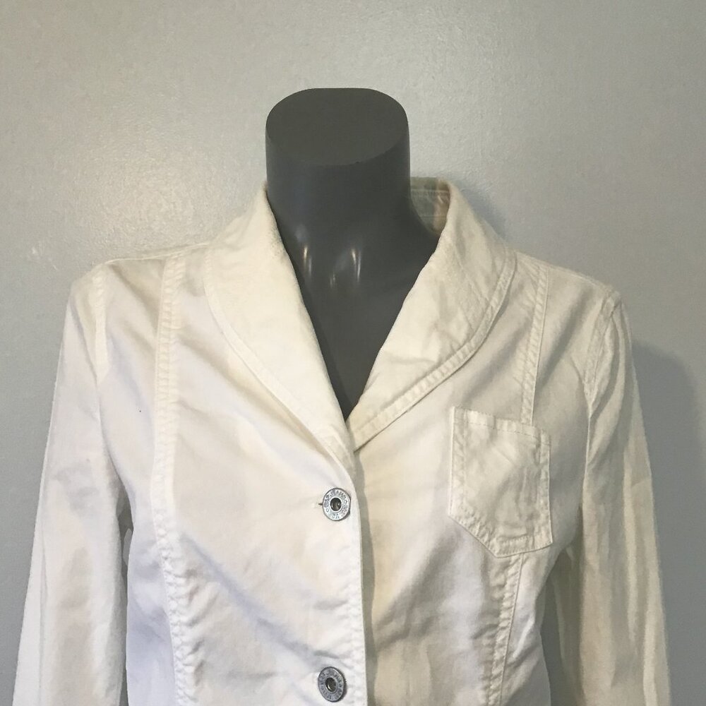 Gap Unconstructed White Single Breasted Cotton Bl… - image 2